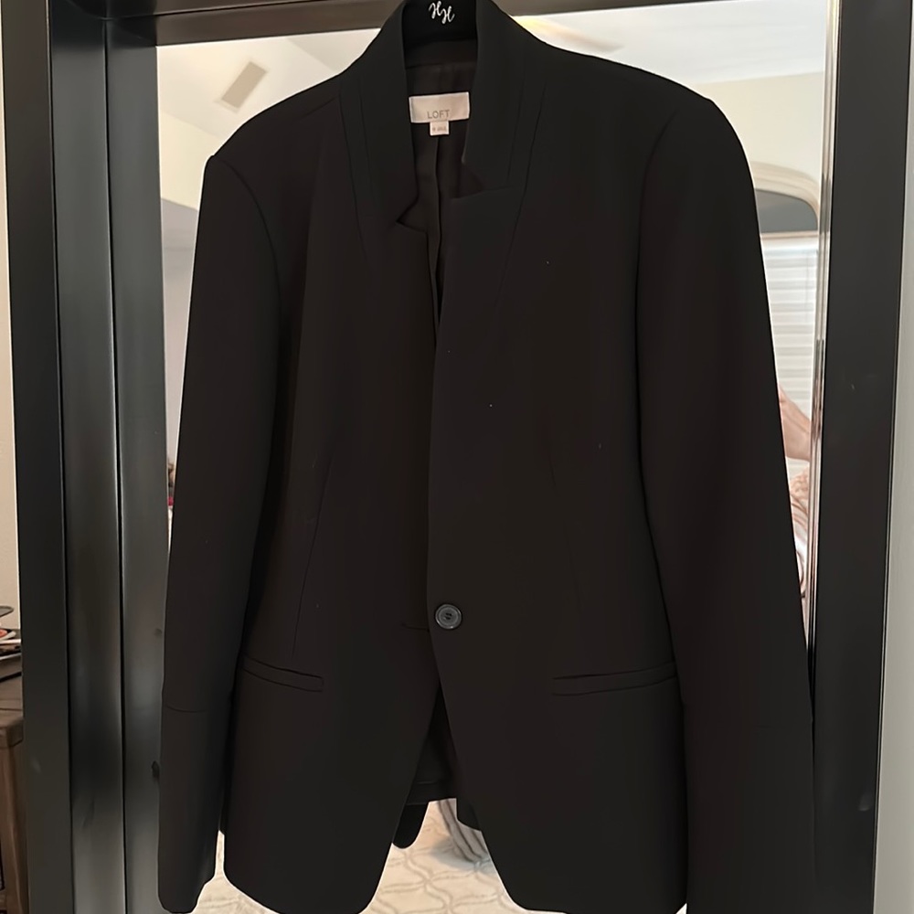 LOFT black one button fitted blazer